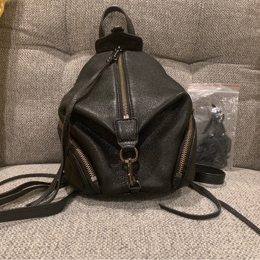 Rebecca Minkoff Convertible Mini Julian Backpack in Black/Gunmetal